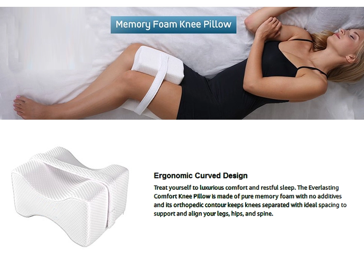 Knee Pillow-Orthopedic Memory Foam Knee Support Leg Rest Pillow