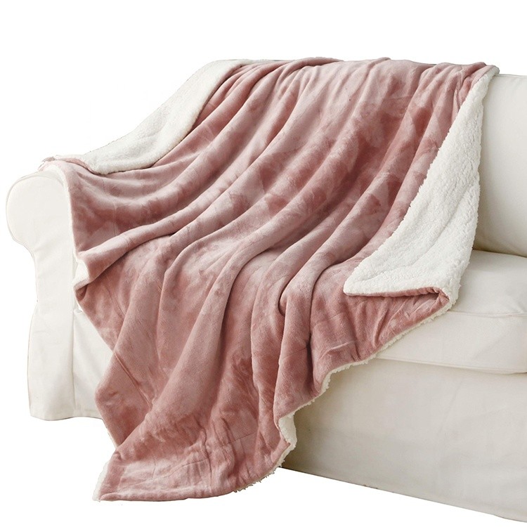 Толстый теплый супер мягкий двусторонний ультра роскошный фланелевый флис и плюшевое одеяло из овечьей шерсти с индивидуальным логотипом