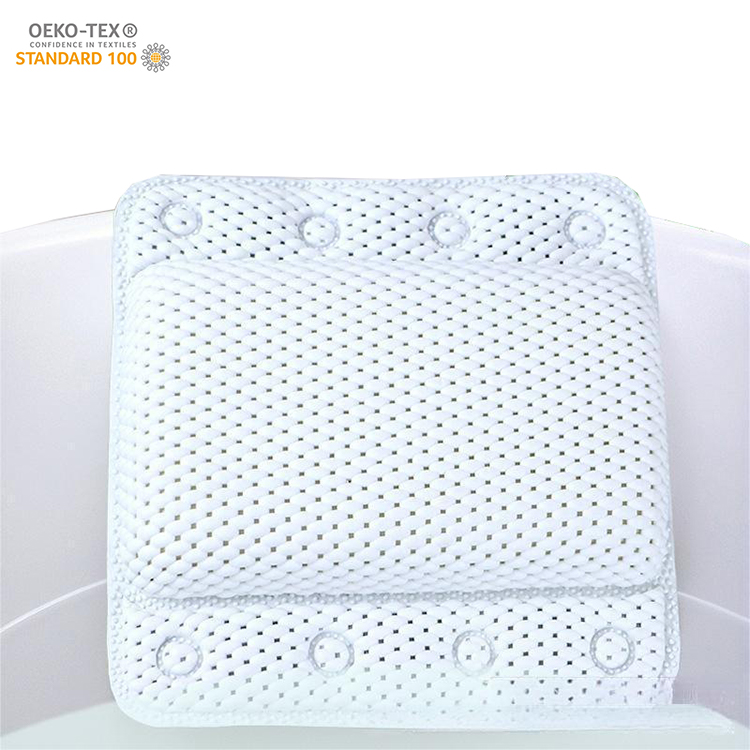 욕조 용 흡입 컵이있는 도매 미끄럼 방지 방수 소프트 터치 넥 및 백 지원 PVC 폼 목욕 베개