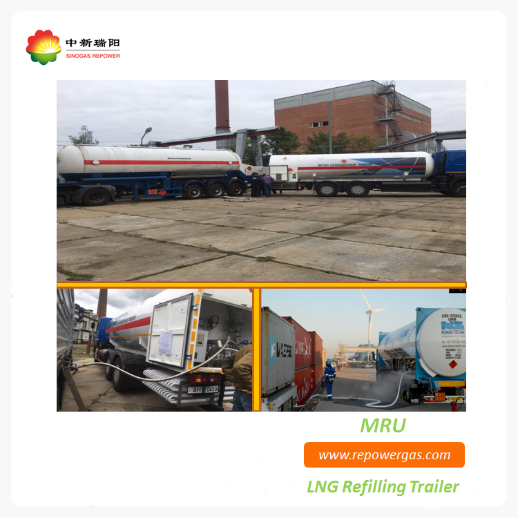 Cryogenic LNG refilling trailer