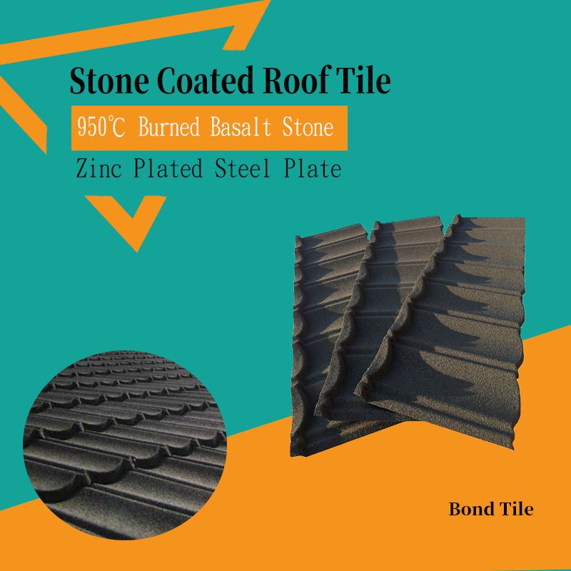 Atap Metal Black Bond Tile Steel