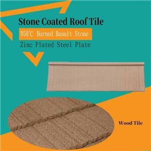 Beige Red Wood Tile Slate Tumingin ang Roofing ng metal