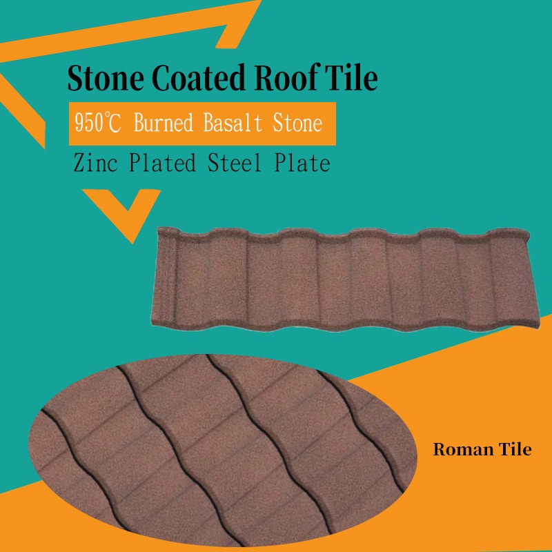 Brown Roman Tile Stone Dilapisi Genteng