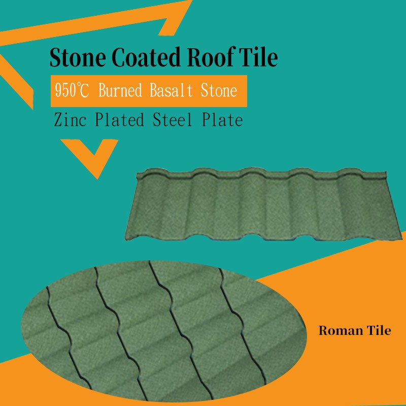 Feuilles de toit en acier tuile romaine verte asiatique