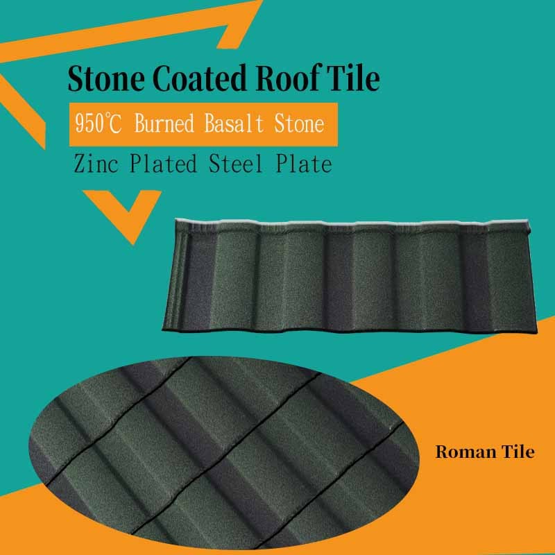 Green Roman Tile corrugated Steel Roofing