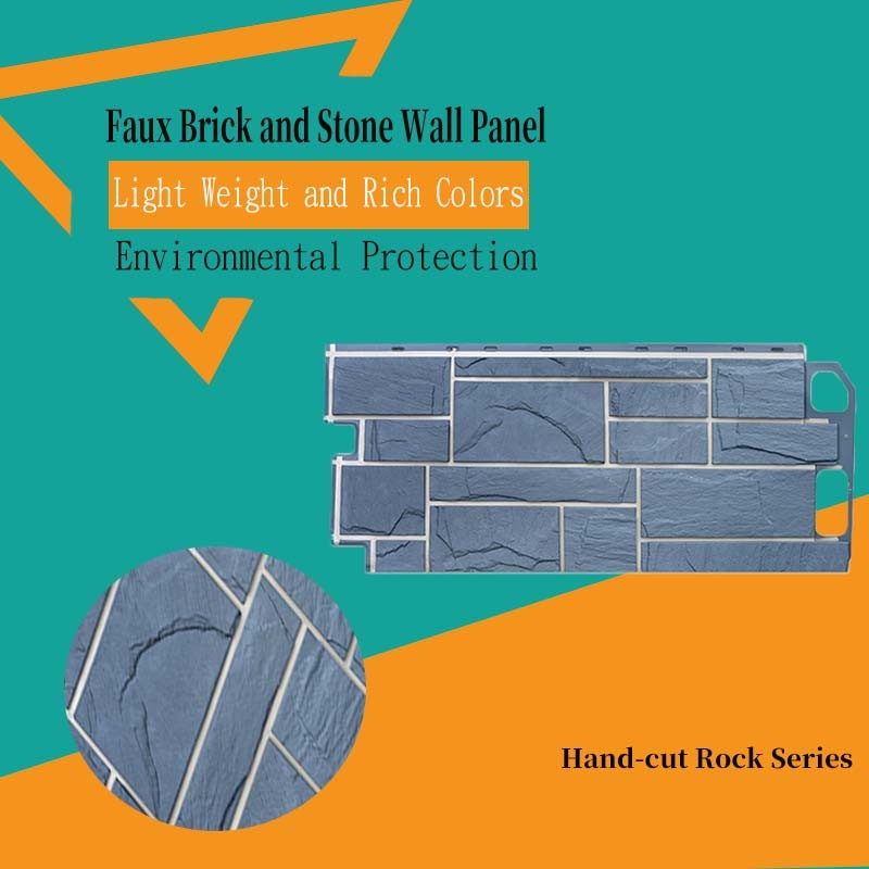 Blue Hand-cut Rock Wall Panel Systems