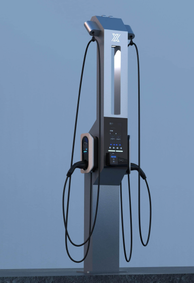 dual ports smart pedestal US AC EV charging pile