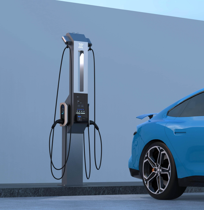 dual ports smart pedestal US AC EV charging pile