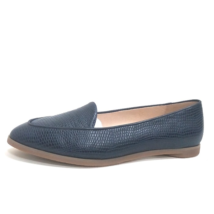 ladies blue leather loafers
