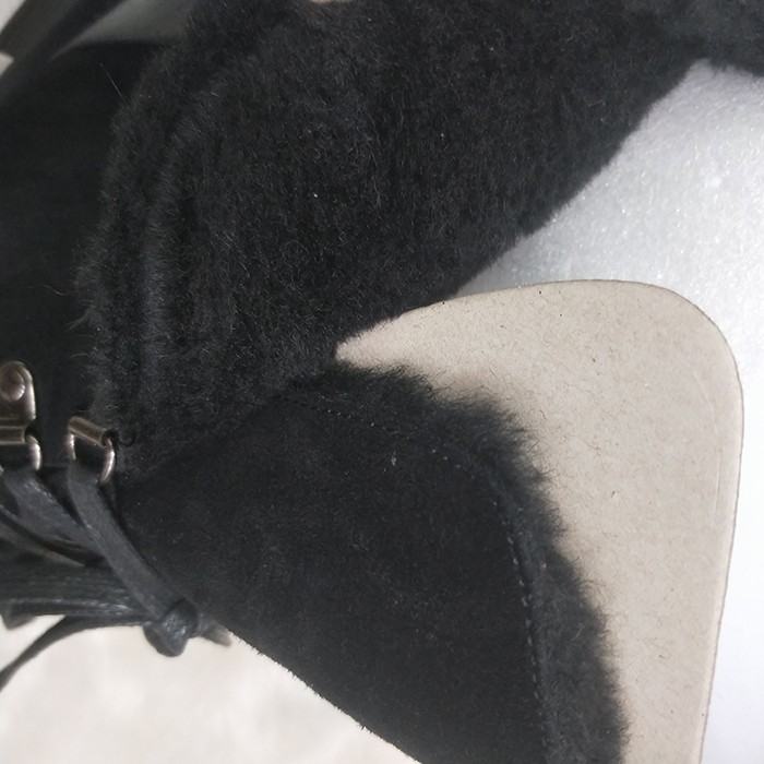 Snow Winter Black Cow Suede Fur Lined Flat Lace-up Motorcycle Boot Manufacturers, Snow Winter Black Cow Suede Fur Lined Flat Lace-up Motorcycle Boot Factory, Supply Snow Winter Black Cow Suede Fur Lined Flat Lace-up Motorcycle Boot