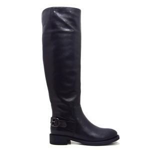 Over The Knee Calf Leather Boots Women Flat Riding Tall Boots