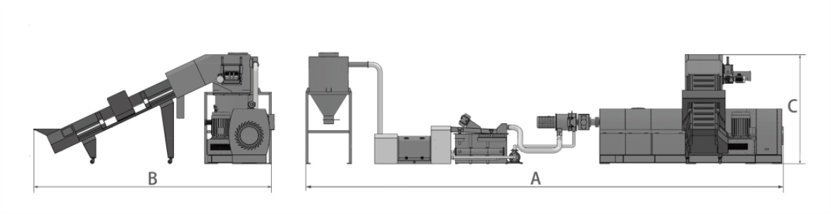 পিই ফিল্ম দুটি স্তরের pelletizing লাইন