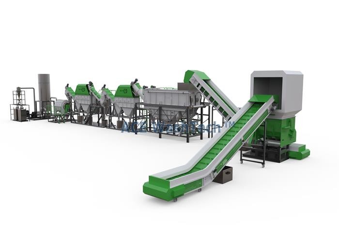 2000 Kg/h PE PP Washing And Recycling System