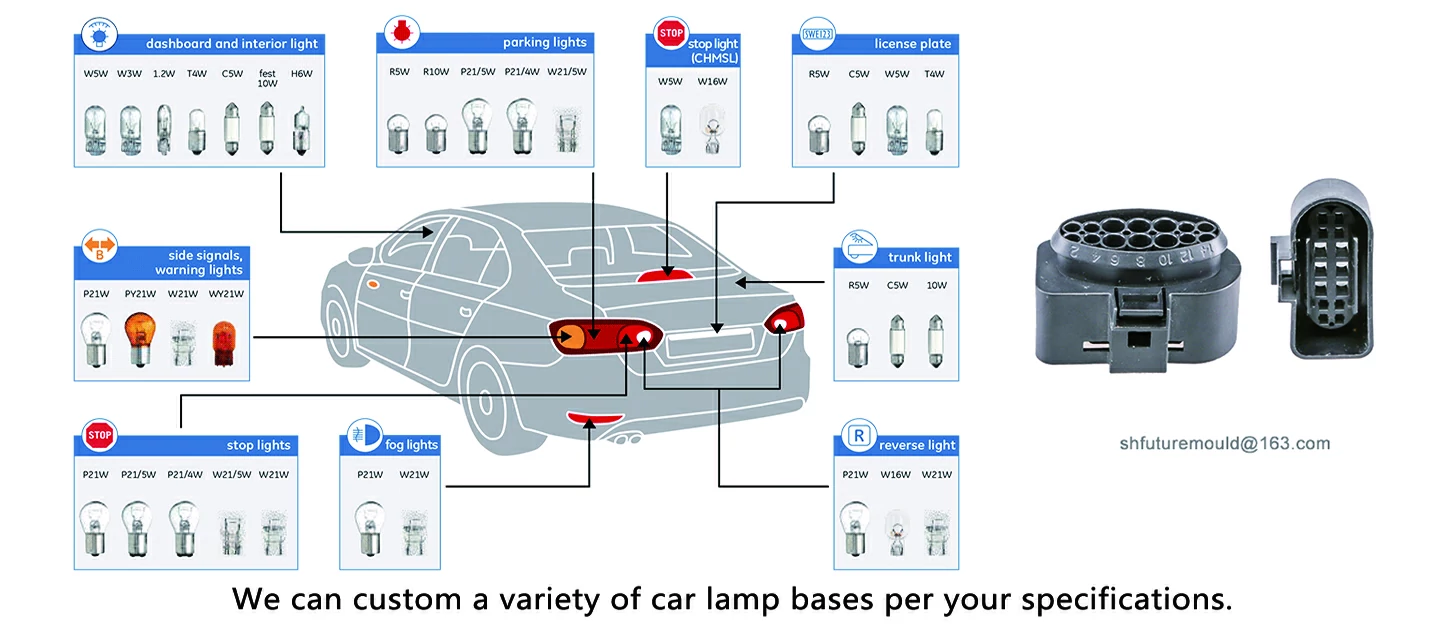 stampo ad iniezione base lampada auto