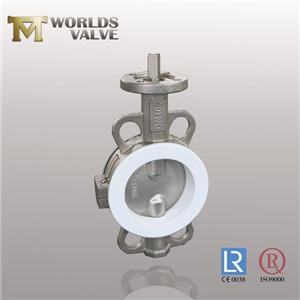 PFA Lining Wafer Type Stainless Steel Butterfly Valve