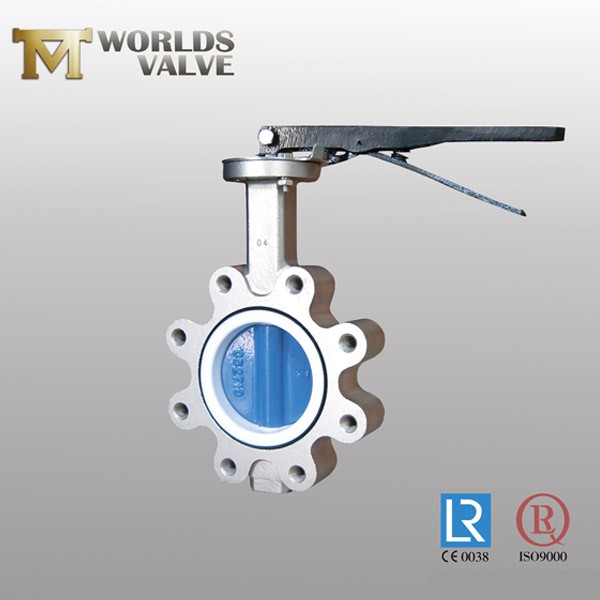 Cf8m Stainless Steel Fkm Liner Lug Butterfly Valve