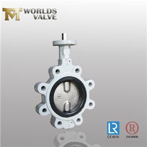 Hard Rubber Lined Disc Two Shaft Lug Butterfly Valve