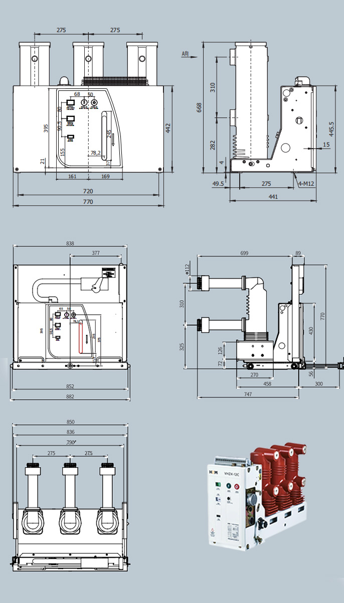 VHZ4-24 external dimensions and installation dimensions