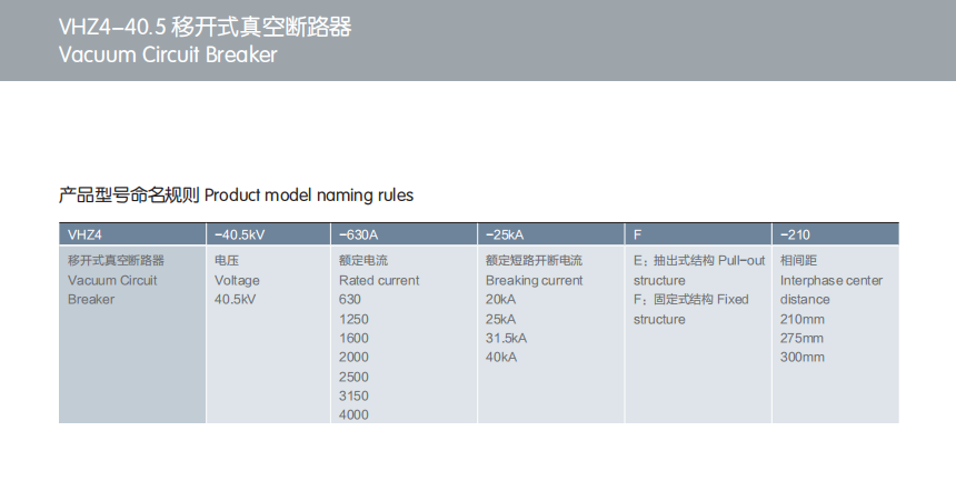 VHZ4-40.5-Vacuum Circuit Breaker