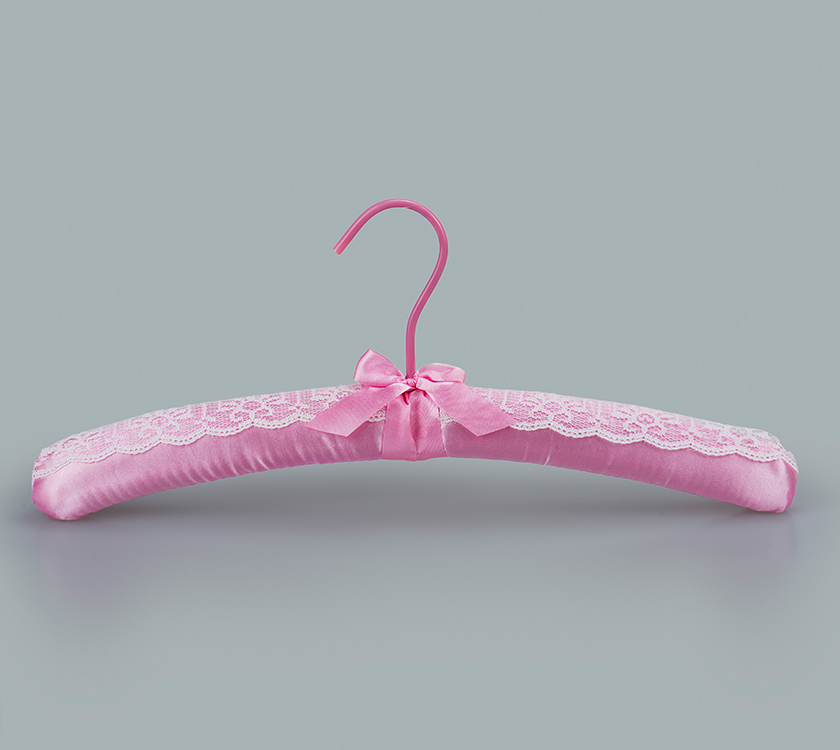 pink satin padded hanger