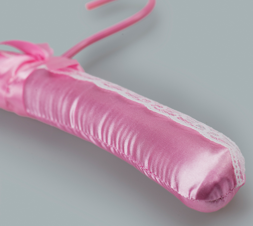 pink satin padded hanger