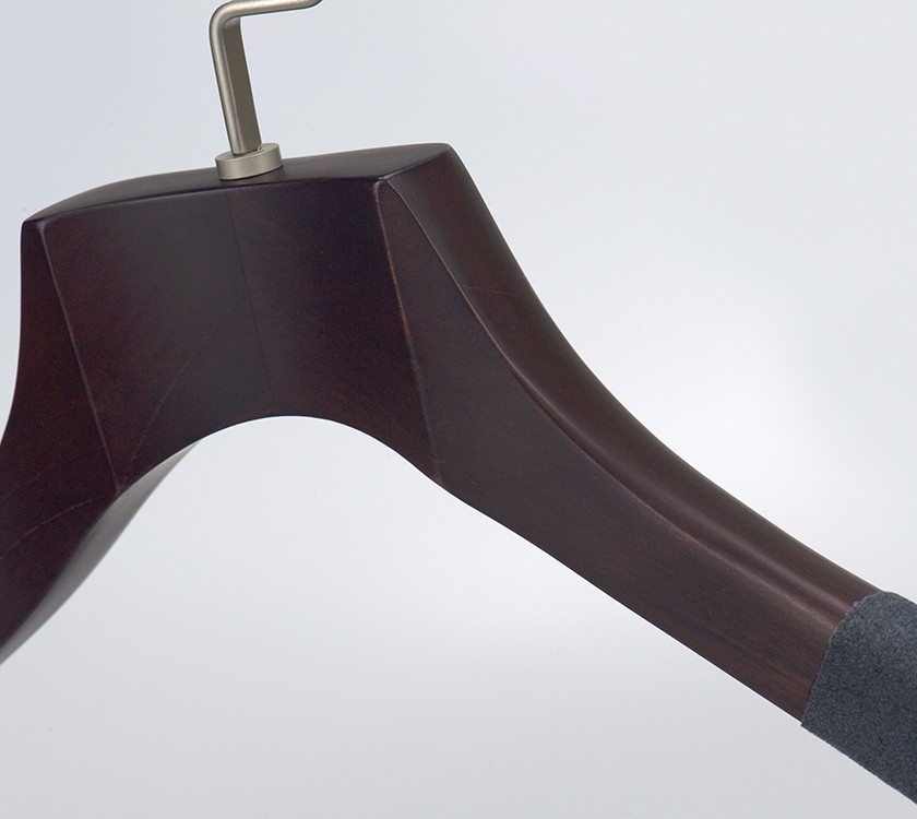Wooden Non Slip Shape Velvet Shoulder For Hangers