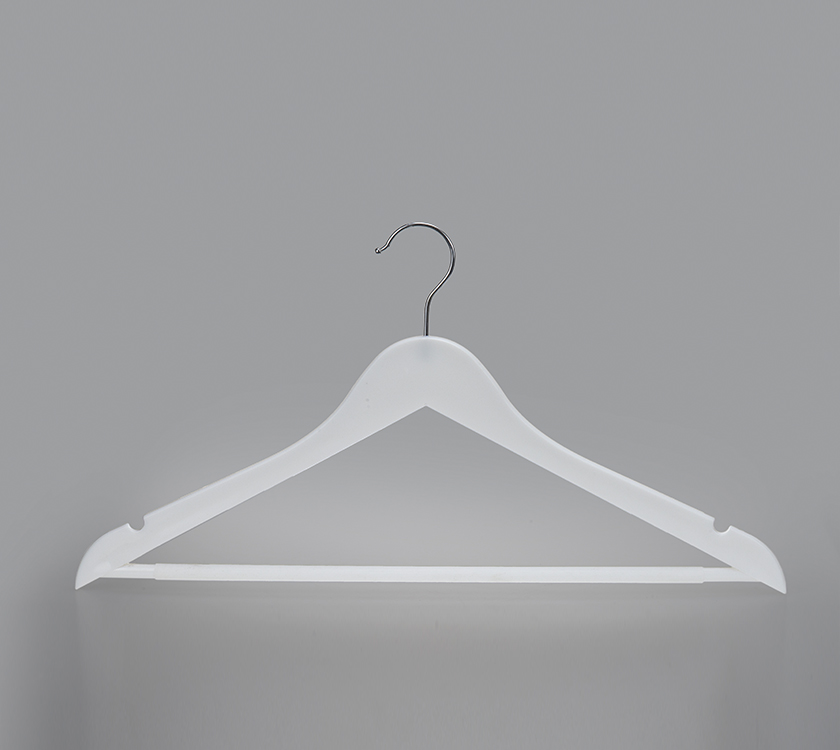 black plastic suit hanger