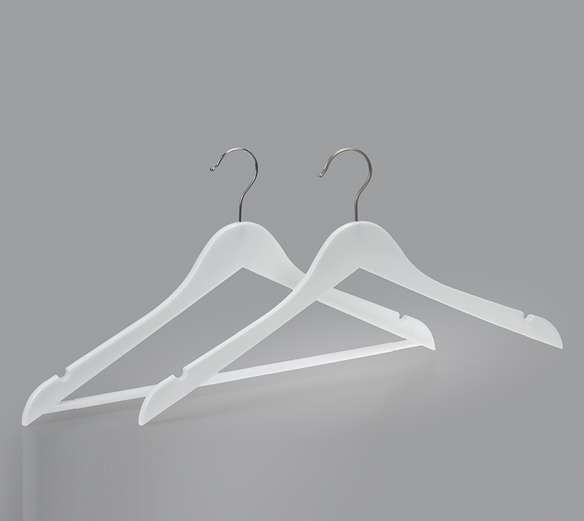 black plastic hangers