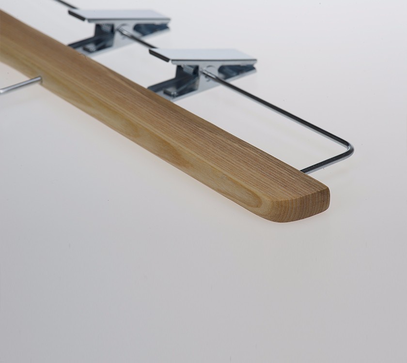 Wooden Trouser Clamp Hanger With Clips