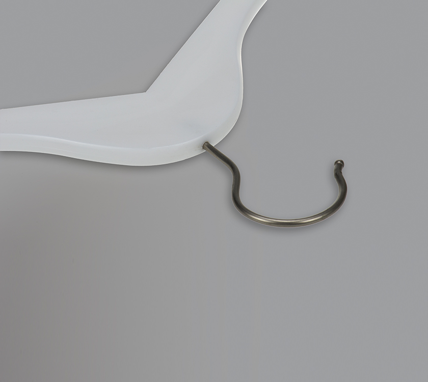 plastic hanger with metal hook