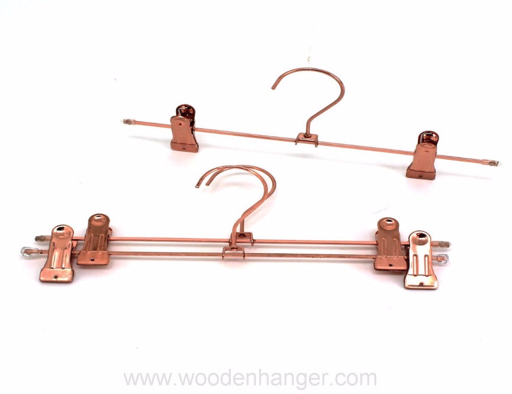 Metal Gold Clip Trousers Hangers For Laundry
