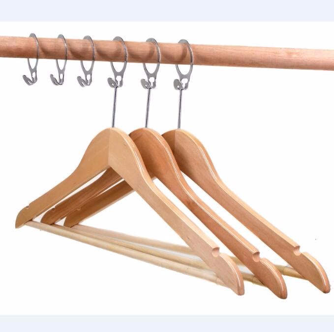 Anti Theft Wood Hotel Hanger For Clothes