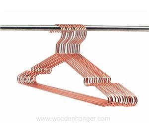 Rose Gold Metal Wire Shirt Hanger With Notch
