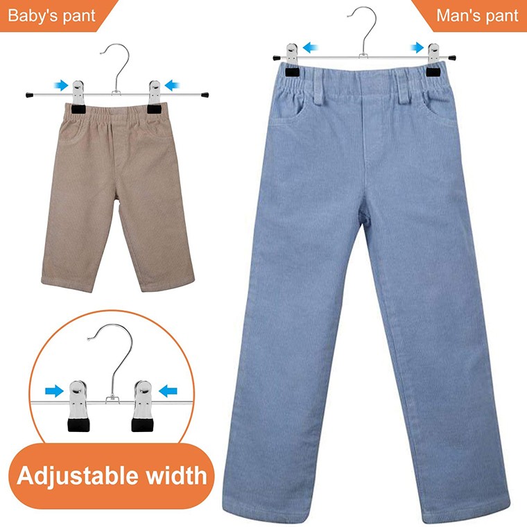 Wholesale Heavy Duty Metal Pants Hanger With Clips