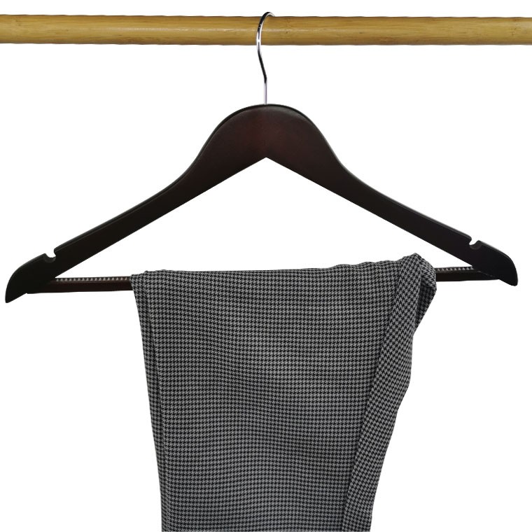 Hot wholesale Wooden Garment Hanger With Non Slip Pants Bar