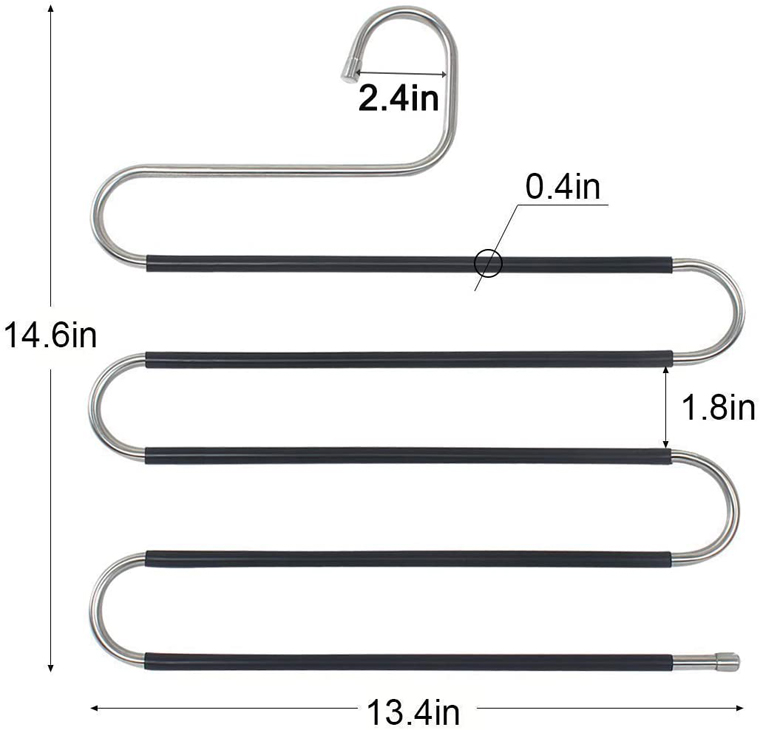 Appendini per pantaloni in metallo pesante multifunzione a 5 strati  salvaspazio a forma di S,prezzo basso Appendini per pantaloni in metallo  pesante multifunzione a 5 strati salvaspazio a forma di S acquisti