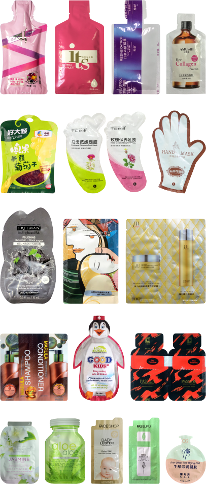 Vertical Irregular Shaped Cosmetic Sample Sachet Packing Machine