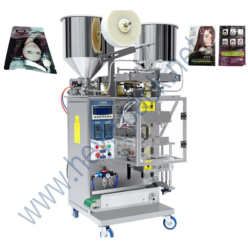 Customized hotel sachet black color hair dye shampoo packaging machine