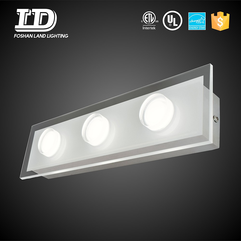 Espejo de baño con lámpara Lámpara de pared de espejo LED acrílica ETL IP44