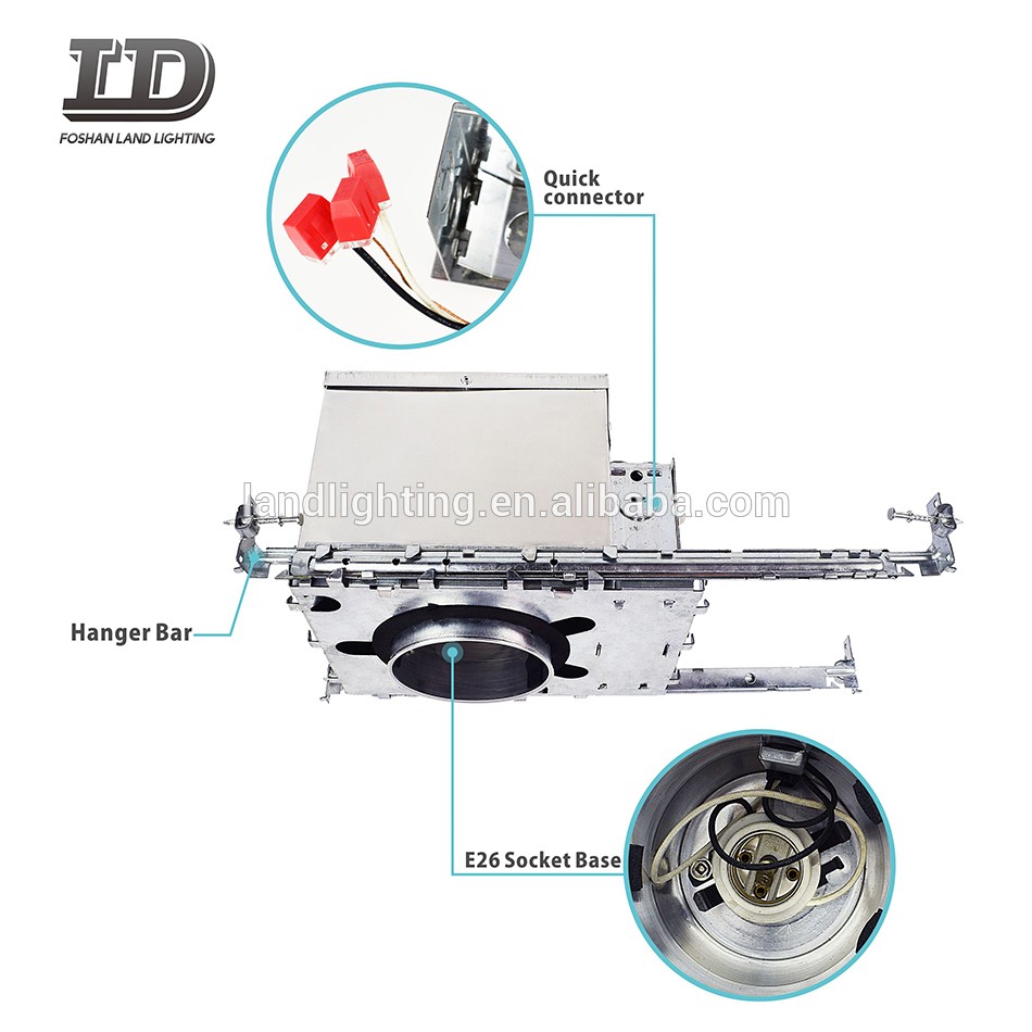 Perlengkapan 3 Inci Kaleng Lampu Downlight Langit-langit Tersembunyi