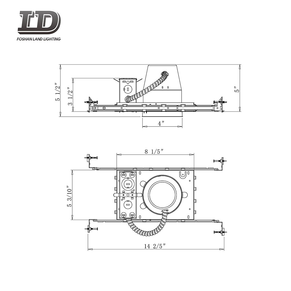 4 inch ijzeren blikjes met led-inbouwdownlight