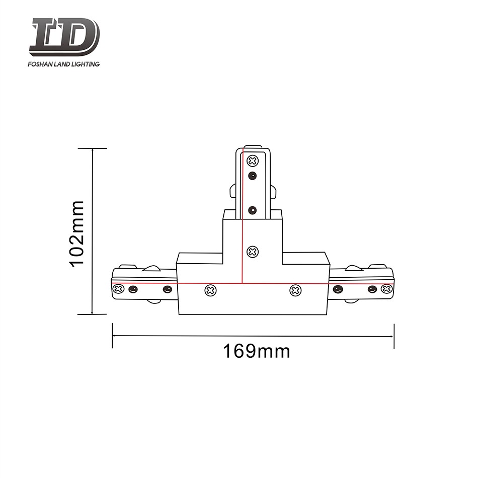 Typischer LED-Schienenlicht-Anschluss, 3-Draht