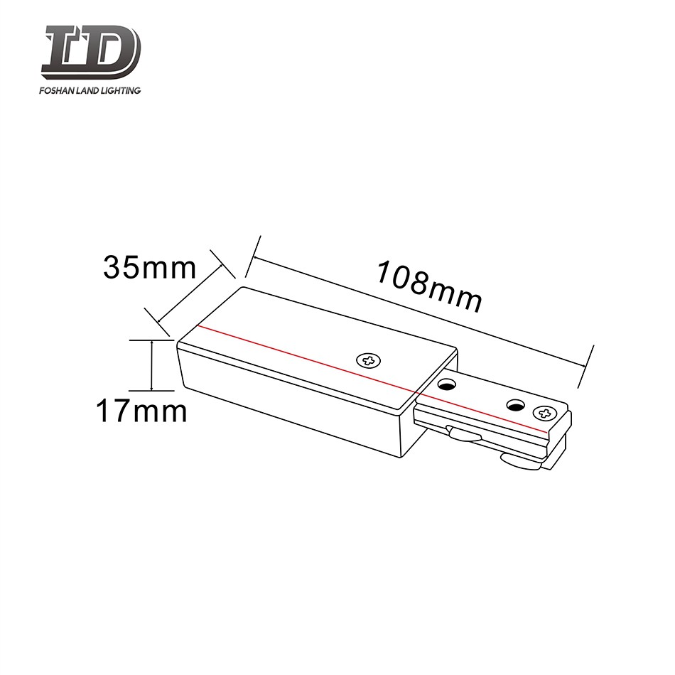 Live Led Track Light End -liitin 3 johdin