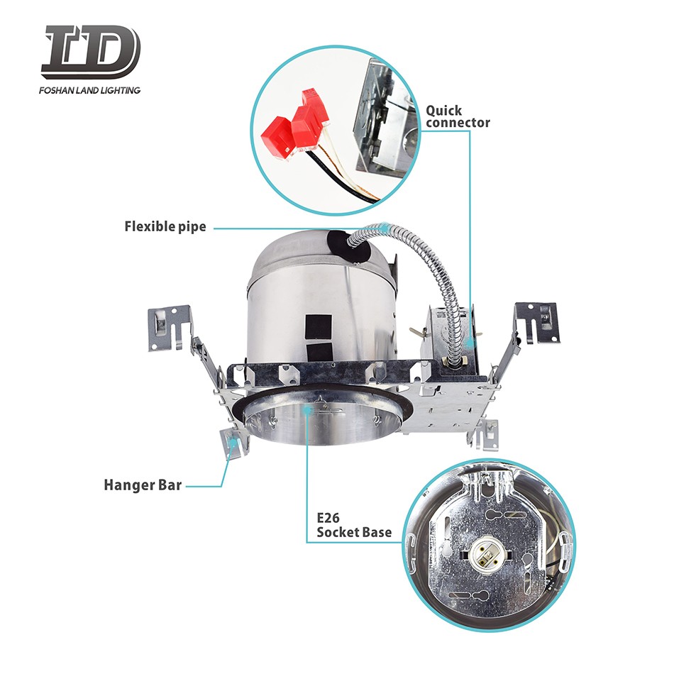 6-Zoll-Neubaugehäuse mit rundem Downlight