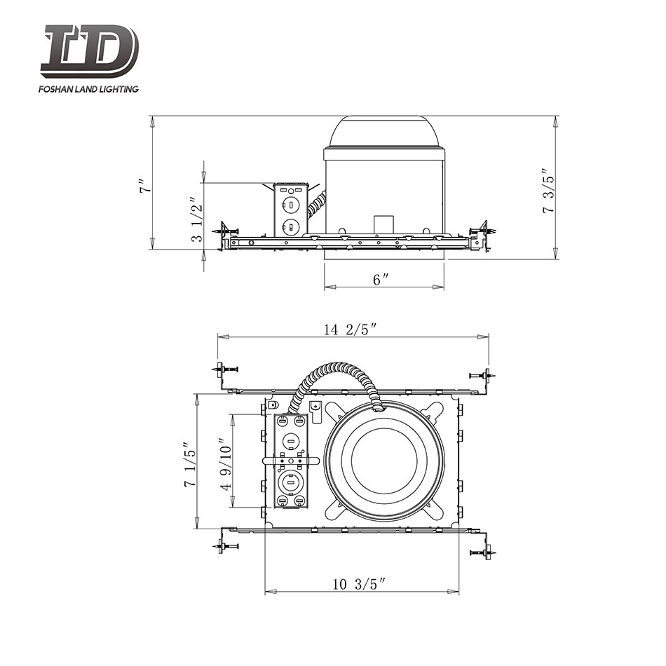 6 Inch Nieuwe Constructie Behuizing Rond Downlgiht