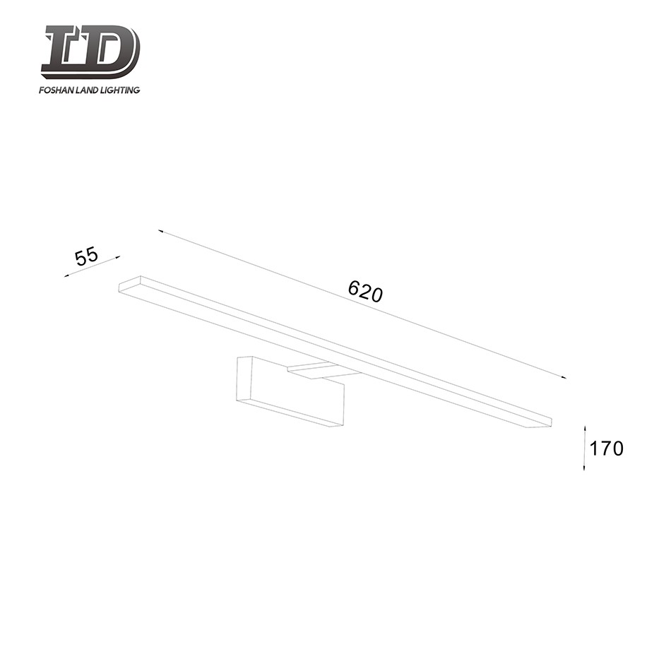 Lampu depan cermin rias 9W persegi panjang akrilik untuk lampu rias kamar mandi lampu cermin lampu dinding