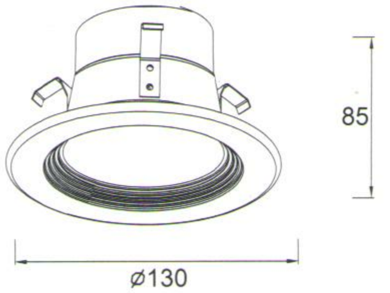 Downlight empotrable LED redondo Smd de 12 vatios