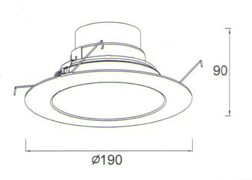 Downlight de techo LED sin marco de 6 pulgadas y 12 vatios