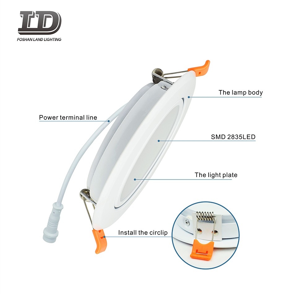 6 inch 12W ultradun led-gimbalpaneellicht