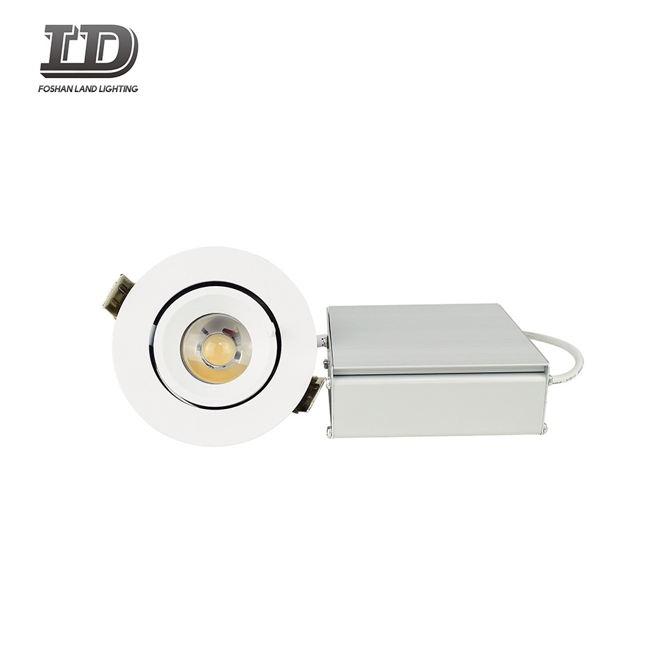 Spot lumineux Led encastré 9w, avec boîte de jonction, anneau à cardan